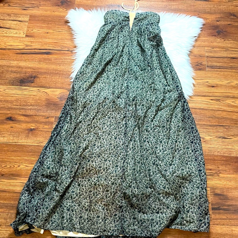Rag & Bone Women’s Nude/Black Sword Print Halter Cut Out Back Maxi Dress Size 2